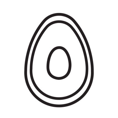 avokado ana hatları simge meyve ve sebze vektör illüstrasyonu beyaz ep 10 üzerinde izole