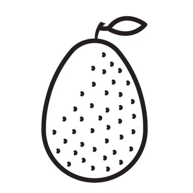 avokado ana hatları simge meyve ve sebze vektör illüstrasyonu beyaz ep 10 üzerinde izole