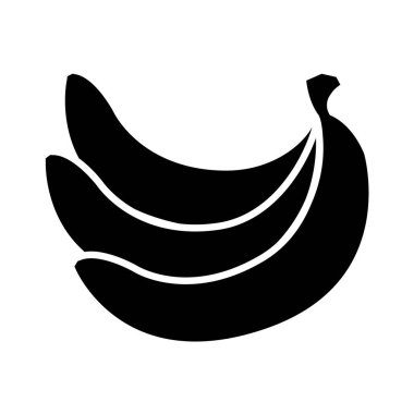 Bir demet sarı olgun muz. Vektör illüstrasyon çizgi film düz simgesi beyaz bölümler 10 üzerinde izole