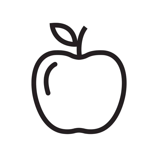 Apple Icône Ligne Art Style Isolé Sur Fond Blanc Illustration — Image vectorielle