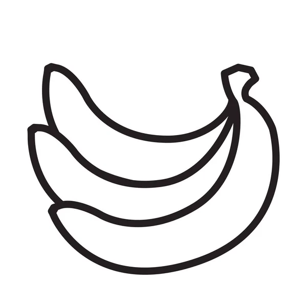 バナナ線型アイコンベクトル 白を基調としたバナナフルーツの線形アイコン トレンディーな線形スタイルのベクトルでバナナアイコン ベクターイラスト — ストックベクタ