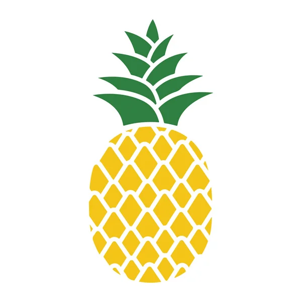 Ananas Färgglada Ikon Isolerad Vit Bakgrund Vektor — Stock vektor