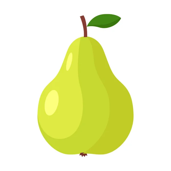 Cartoon Green Pear Fruit Isolated White Background Vector Illustration Eps — Stock Vector