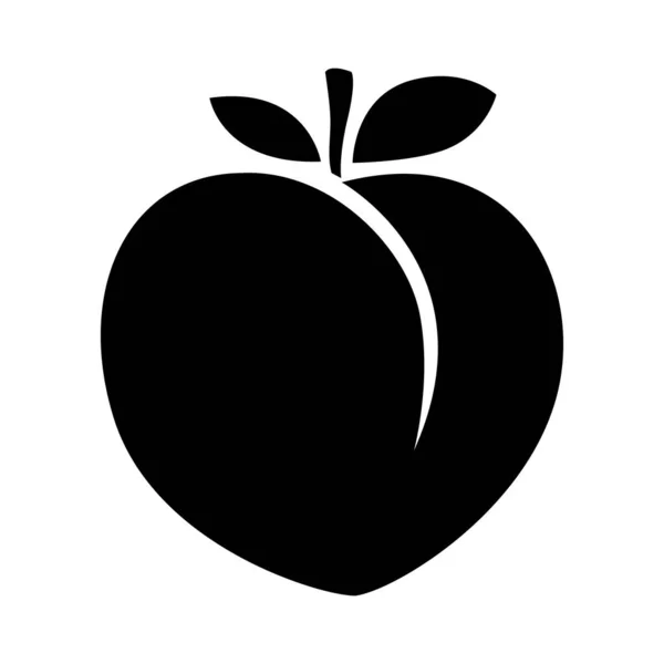 桃の果実や食物アプリやウェブサイトのための葉のフラットベクトルアイコンが単離されたネクタリン ストックベクター