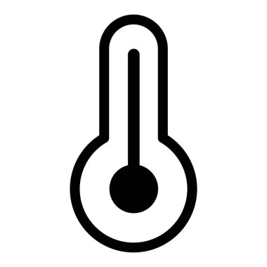 beyaz üzerinde izole edilmiş modaya uygun düz tasarım çizgisi içinde termometre simgesi