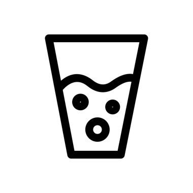 Su camı simgesi çizgisi beyaz arkaplanda izole edildi