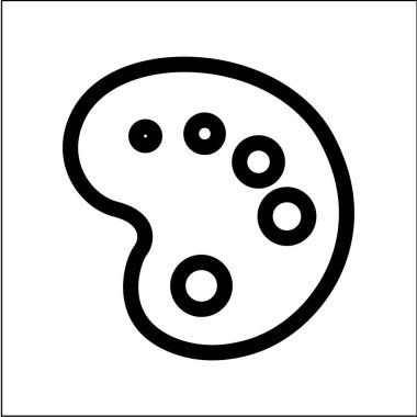 Beyaz arkaplanda izole edilmiş boya fırçası ve palet simgesi vektör çizgisi