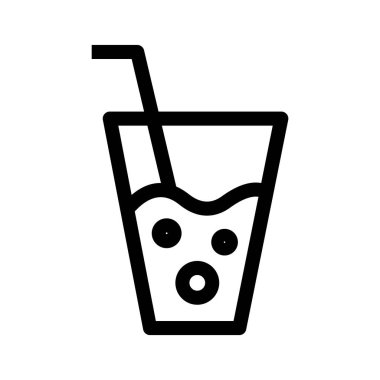 Bir bardak su hattı ikon su ikonu vuruşu. Beyaz arkaplanda izole edilmiş vektör çizgisi