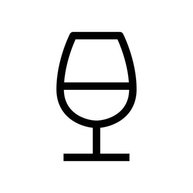 Şarap kadehi taslak ikonu. Vektör illüstrasyonu beyaz arkaplanda izole edildi