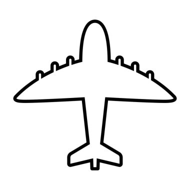 Beyaz arkaplanda uçak simgesi çizgisi izole edildi 