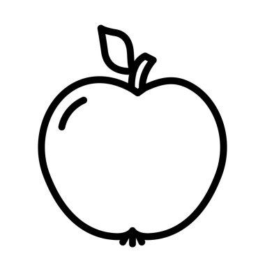Beyaz vektör illüstrasyonunda izole edilmiş elma çizgisi simgesi