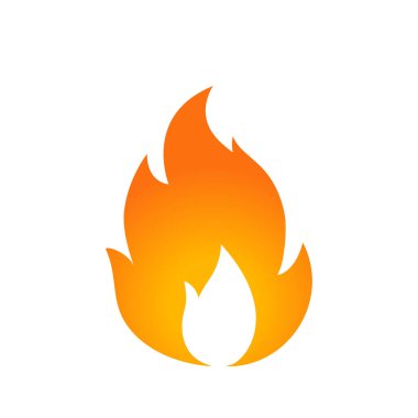 Soyut izole vektör ilüstrasyonunda ateş alevi kırmızı alev