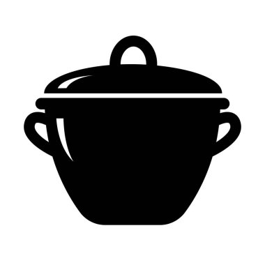 Beyaz vektör illüstrasyonunda aşçılık simgesi izole edildi