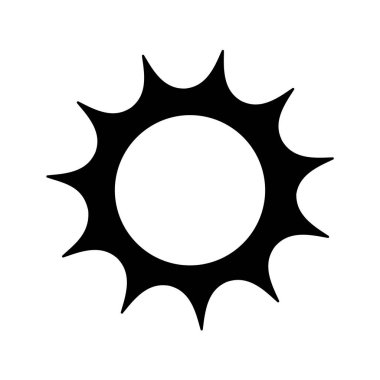 Beyaz arkaplan vektör illüstrasyonunda güneş simgesi