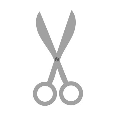 Makas düz simge tasarımı dikiş simgesi beyaz üzerine izole