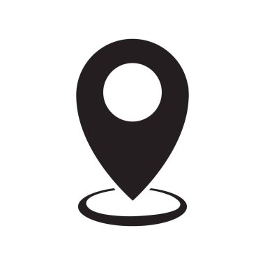 Beyaz üzerinde harita pin ikonu vektör tasarımı