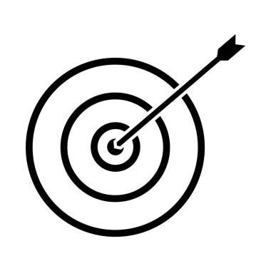 hedef ok çizgisi simgesi düz biçim çizimi izole edildi