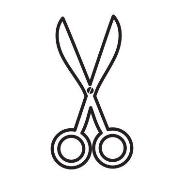 Makas çizgi simgesi tasarımı dikiş simgesi beyaza izole edildi