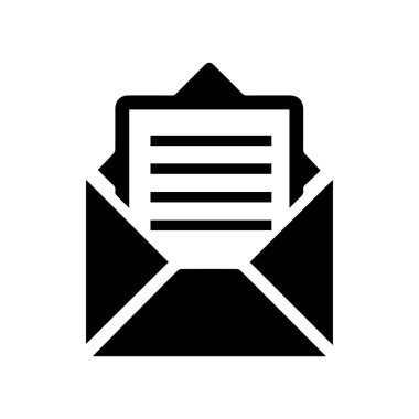 E- posta Zarfı Simgesi beyaz arkaplan vektöründe izole edildi