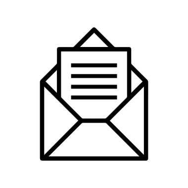 Zarf Posta Simgesi iletisi sembolü beyaz arkaplan vektörü üzerinde izole