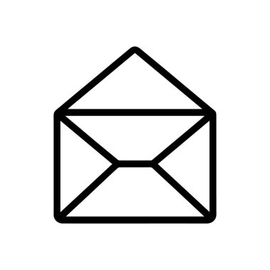 Bir zarf tasvir eden beyaz arkaplan ana hatları simgesi üzerinde izole edilmiş posta ana hatlı zarf mesajı vektörü