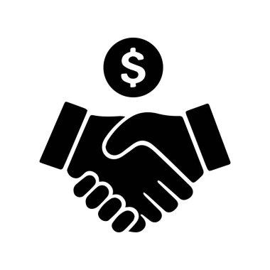 Ticari işlemleri temsil eden ve çeşitli ticaret anlaşmalarını tasvir eden bir tokalaşma simgesi