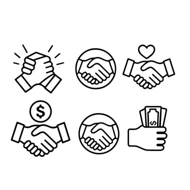 Takım çalışmasını, güveni, başarılı anlaşmaları sembolize eden simgeler ve bireyleri birleştirmek için tokalaşma yoluyla güçlü destek