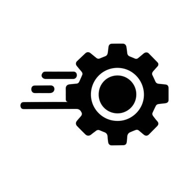 Beyaz arkaplanda izole edilmiş tekerlek içeren simge ayarı simgesi, uygulama vektörü simgesi