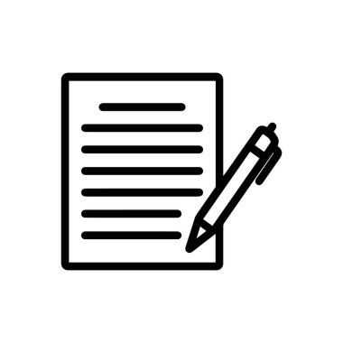 Not defteri sayfasını tasvir eden bir illüstrasyon. Yanında kalem de var. Not yazmak ve yaratıcılığı geliştirmek için mükemmel.