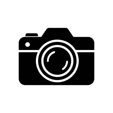 Fotoğraf kamerası simgesi fotoğraf makinesi sembolü beyaz arkaplanda izole edilmiş, uygulama veya web sitesi simgesi
