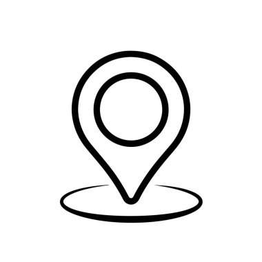 Konum haritası simgesi çizgi haritası iğne işaretleyicisi şeffaf arkaplan vektörü illüstrasyonunda izole