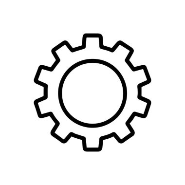 Saydam arkaplanda izole edilmiş dişli satır simgesi, uygulama vektör illüstrasyonu simgesi