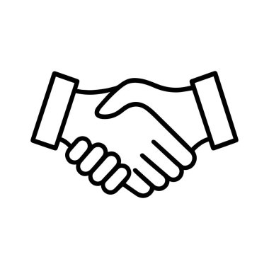 İş anlaşması simgesi el sıkışma çizgisi sembolü arkaplanda izole edilmiş, el sıkışma vektörü