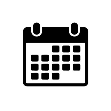 İzole edilmiş uygulamalar ve web siteleri için takvim veya randevu zamanlaması düz simgesi