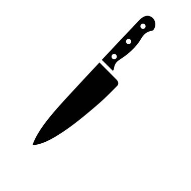 Mutfak bıçağı simgesi vektörü beyaz arkaplanda izole edildi