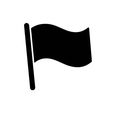 Beyaz Arkaplanda Bayrak Simgesi Vektör Tasarımı izole edildi