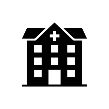 Hastane binasının simge çizgisi hastane simgesi beyaz arka planda izole edildi