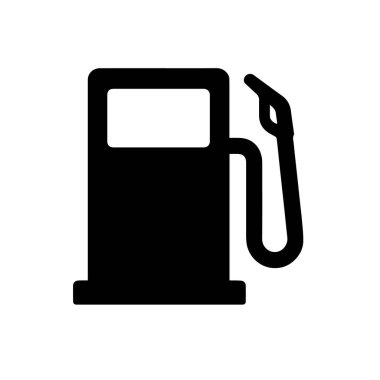 Benzin istasyonu simgesi seti beyaz arka planda petrol yakıt enerji tabelalarını izole etti