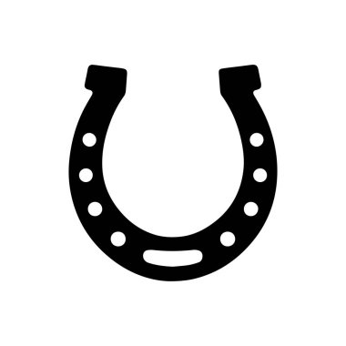 Horseshoe simgesi düz tasarım şablonu izole edilmiş vektör çizimi
