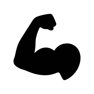 düz pazı kası ikonu Kas Adam Kol işareti Güçlü beden sembolü güç piktogramı.