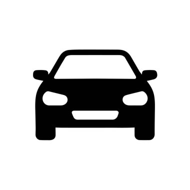 beyaz arkaplanda izole edilmiş araba simgesi vektör çizimi