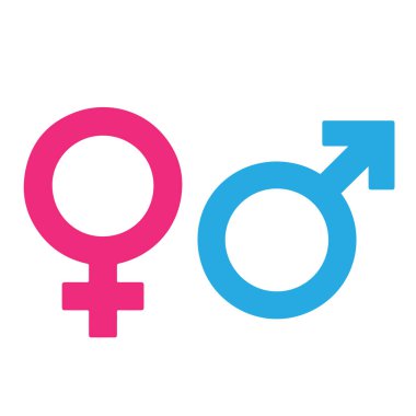 Cinsiyet ikonu vektör tasarımı Erkek, cinsiyet eşitliği ikonu temsili kadın işareti izole edildi