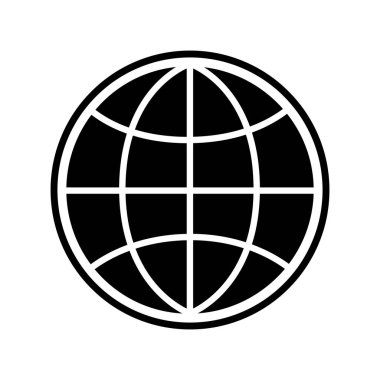 beyaz arkaplanda izole edilmiş dünya simgesi İnternet, küresel ağ, web tarayıcı vektörü içerir