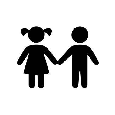 Vektör oğlan ve kız ikonlar tuvalet değiştiren oda vektörü erkek ve kız siluet simgeleri beyaz arka planda izole edilmiş çocuklar