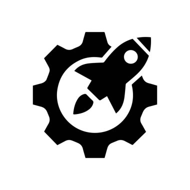 roket yükleme simgesi beyaz arkaplan vektöründe izole edildi