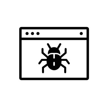 Uyarı mesajı vektör illüstrasyonlu e-posta Virüs Satırı simgesi simgesi