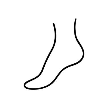 Beyaz siyah siluette izole edilmiş bacak çizgisi ikon vektörü insan ayağı, kenar görünümü illüstrasyonu