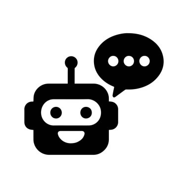 Chatbot Yardımcı simge vektörü Simgesi beyaz arkaplanda izole edildi
