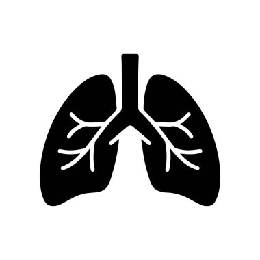 Beyaz illüstrasyon üzerinde izole edilmiş insan akciğerleri simgesi vektörü