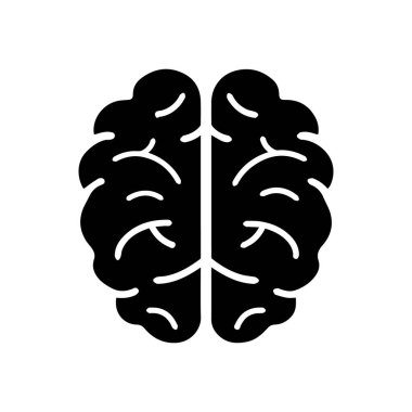 Beyaz arkaplanda izole edilmiş tıbbi uygulamalar için Beyin Simgesi düz vektör simgesi